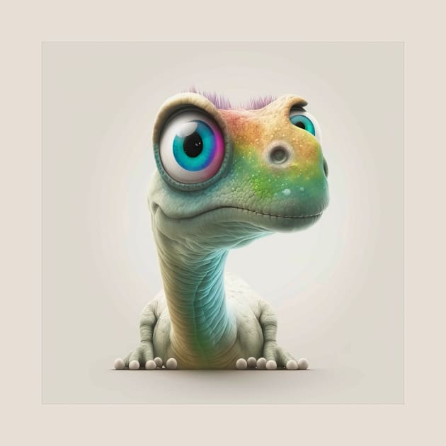 Dinosaurier Paul mit großen bunten Augen. by EUWO