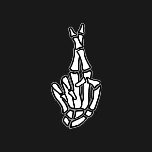 Skeleton hand with crossed fingers T-Shirt