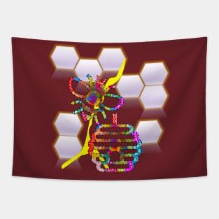 Bee and honeycomb Tapestry