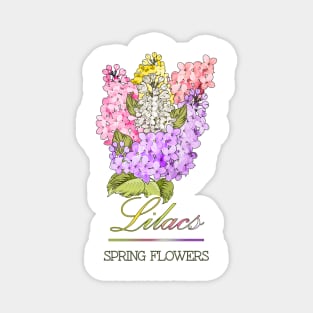 Spring Flowers Lilacs-Gifts with printed flowers-Spring flower t-shirt-Floral shirt-Vintage Lilacs Magnet