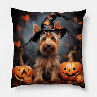 Australian terrier Halloween Pillow