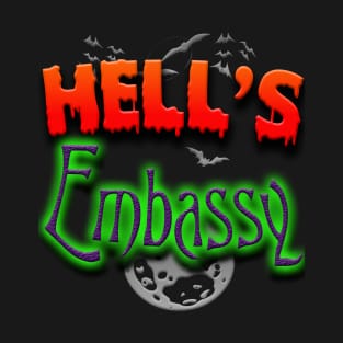 Hells Embassy Halloween Holiday Funny Retro Event T-Shirt