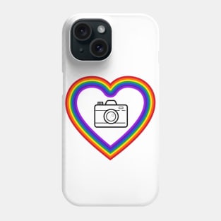 "Rainbow Heart with Camera" Phone Case