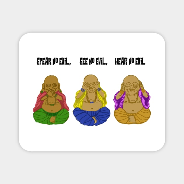 Three Wise Buddhas Magnet by MGphotoart