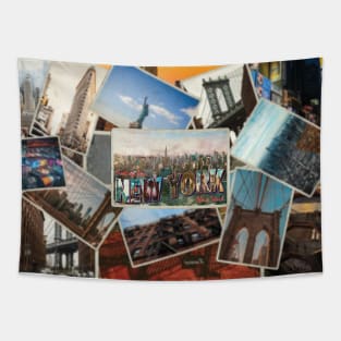 Greetings from New York City in New York vintage style retro souvenir Tapestry