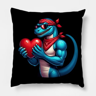 Valentines Day T Rex Dino Love - Heartwarming T-Rex with Bandana Tee Toddler Boys Kids T-Shirt Pillow