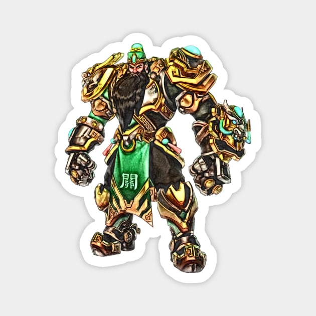 Overwatch Reinhardt Guan Yu Skin Magnet by Green_Shirts