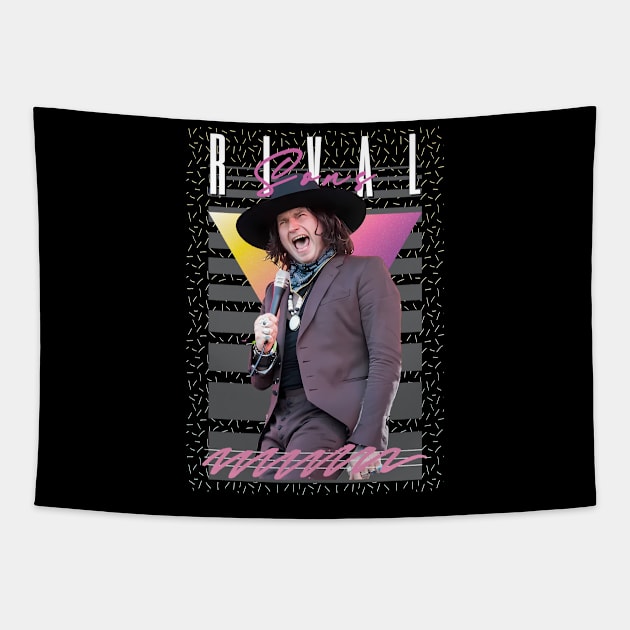 Rival Sons Retro Style Fan Art Tapestry by Madesu Art