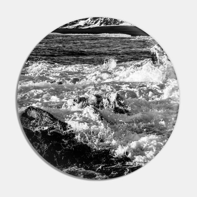 Sea Texture B&W Pin by Kate-P-