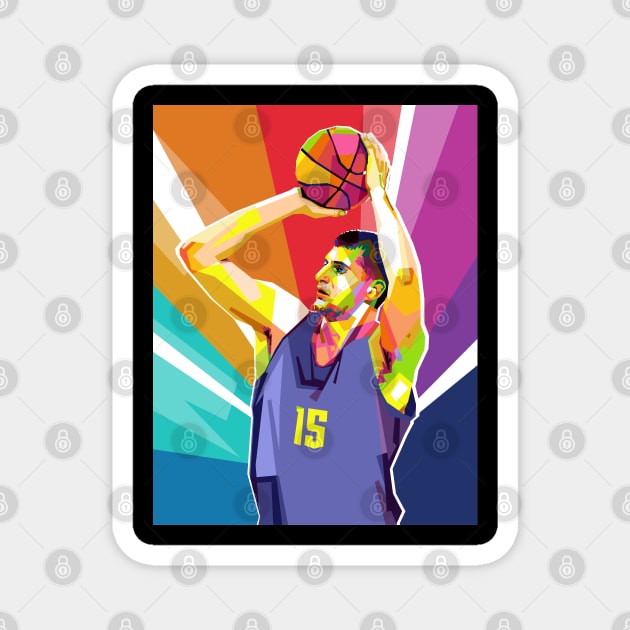 NIKOLA JOKIC POP ART Magnet by Vector Baturaja