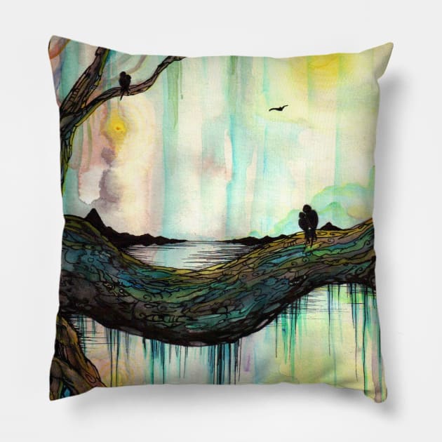 Two lost souls Pillow by Twisted Shaman