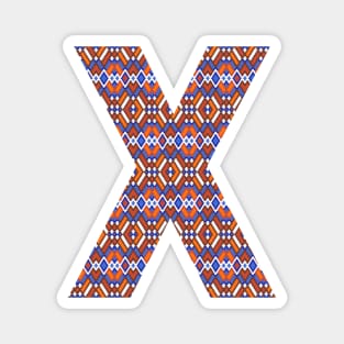 Monogram Letter X- geometric pattern Magnet