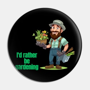 Cartoon design of a male gardener with humorous saying Pin