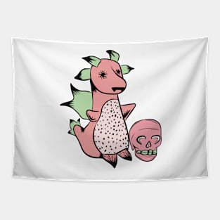 Dragon fruit dragon beside skull #1 Tapestry