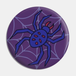 CREEPY POISONOUS SPIDER IN WEB Purple Blue Red from my Cabinet of Curiosities - UnBlink Studio by Jackie Tahara Pin