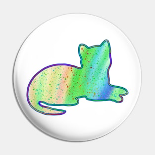 Neon cat Pin