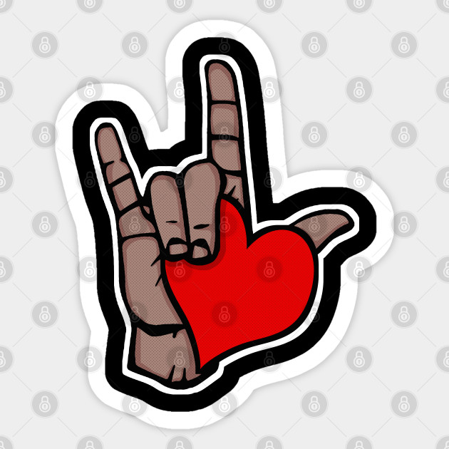 I Love You In American Sign Language 2 Heart Design Sign Language Gifts Sticker Teepublic