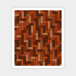 Geometric Tiles in Rust, Orange, Brown and Beige Magnet