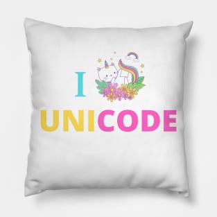 i love inicode Pillow