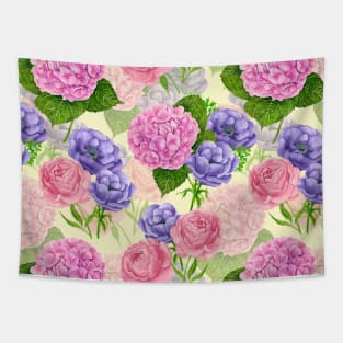 Spring garden watercolor Tapestry