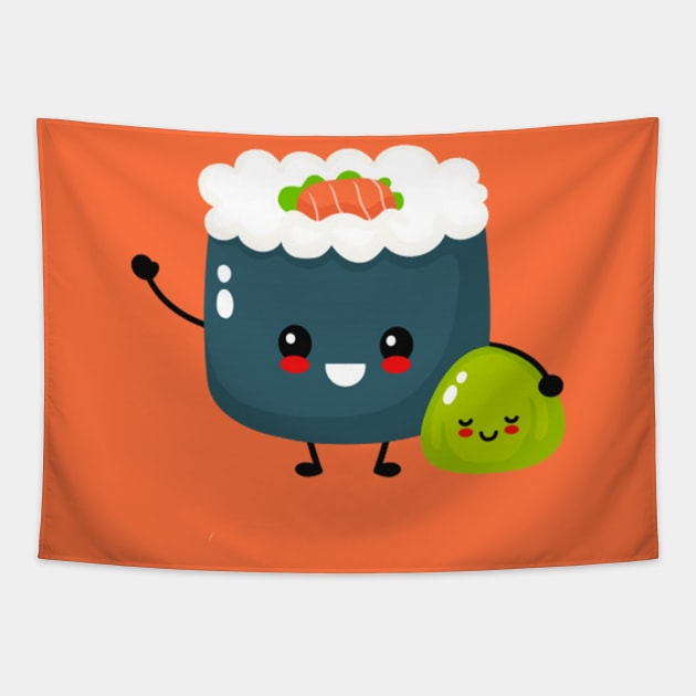 Cute sushi Tapestry by Rakos_merch