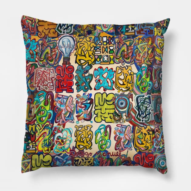 Graffitis graffitis Pillow by diegomanuel