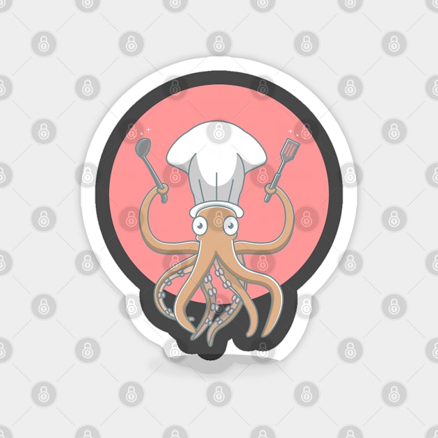 octopus chef Magnet by fflat hds