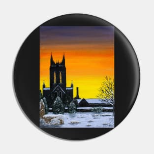 Bury St Edmunds Twilight Cathedral Painting Pin