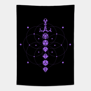 Purple Magical Dice Sword of Dungeon Armory Tabletop RPG Gaming Tapestry