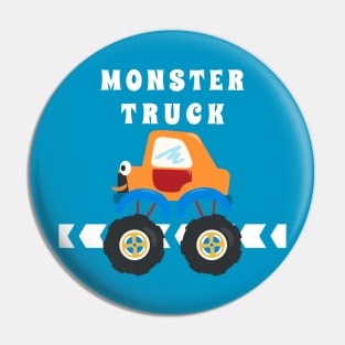 illustration of monster truck with cartoon style. Pin