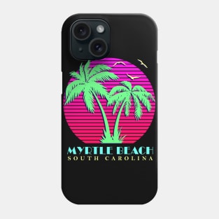 Myrtle Beach South Carolina Palm Trees Sunset Phone Case