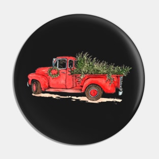 Little Red Christmas Truck Pin