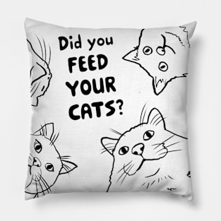 hungry cats Pillow