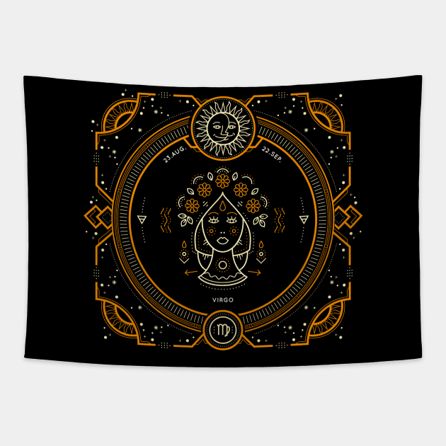 Virgo Sacred Symbol Tapestry by DISOBEY