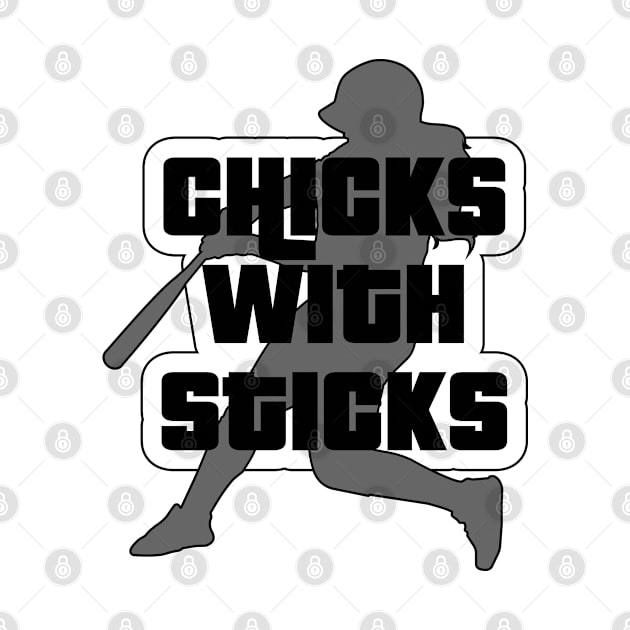 Softball Chick With Sticks by PureJoyCraft