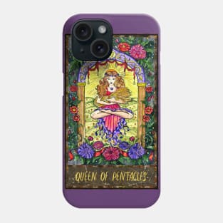 Queen Of Pentacles. Magic Gate Tarot Card Design. Phone Case