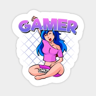 Gamer Girl Video Gaming Magnet