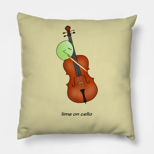 lime on cello Pillow