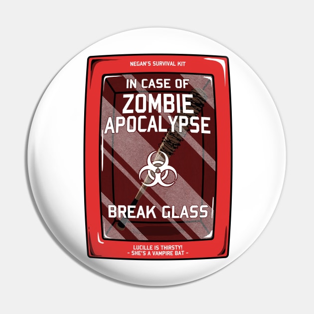 In case of Zombie Apocalypse Pin by KinkajouDesign