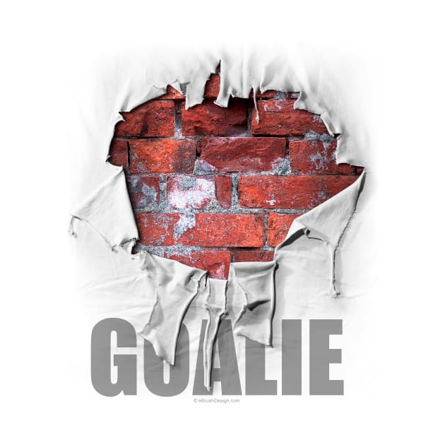 Torn Brick Wall Hockey Goalie - hockey player by eBrushDesign