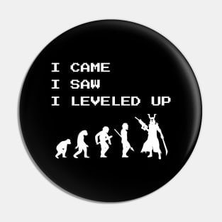 I Came I Saw I Leveled Up Gamer Video Games Fan Pin