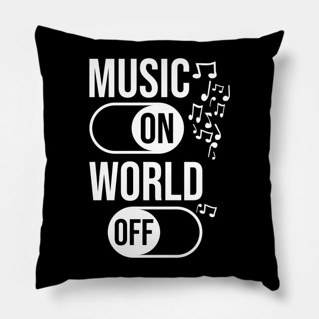 Music On World Off Pillow by Degiab