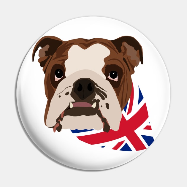 British Bulldog - Union Jack Bandana Pin by DesignsBySaxton