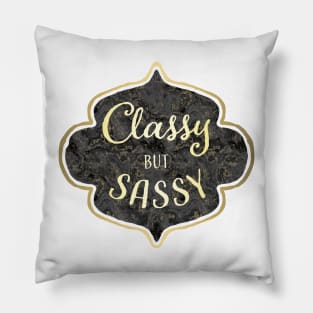 Black Marble Classy but Sassy with Gold Pillow