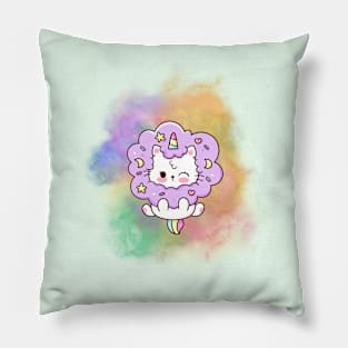 Unicorn Rainbow Kitty cat Pillow