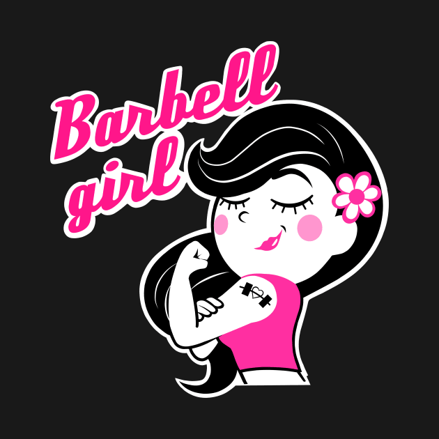 Barbell girl, weightlifting girl, gym girl by TimAddisonArt