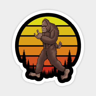 Bigfoot Retro Sunset Magnet