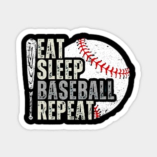 Eat Sleep Baseball Repeat Funny Baseball Player Magnet