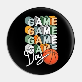 Game Day Basketball Artwork Pin