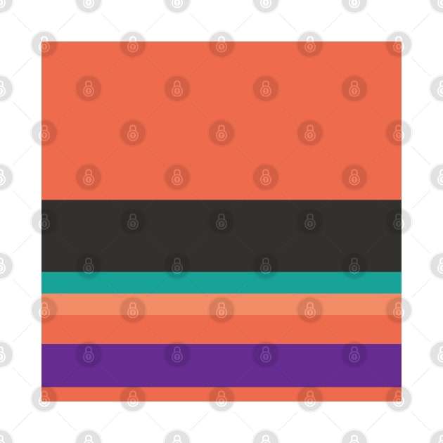 A lovely pattern of Orange Pink, Big Foot Feet, Christmas Purple, Blue/Green and Dark Charcoal stripes. by Sociable Stripes